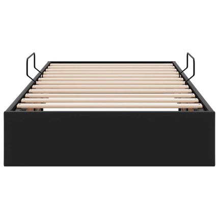 Ottoman Sengestel med opbevaring Sort 90 x 200 cm Faux læder