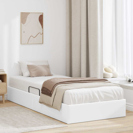 Ottoman Sengestel Ren Hvid 90 x 200 cm Faux læder