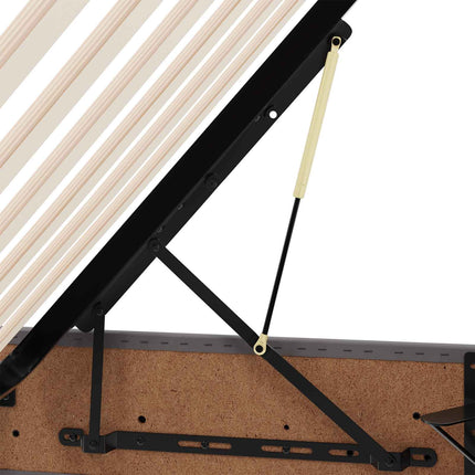 Ottoman Sengestel med opbevaring Grå 100 x 200 cm Faux læder