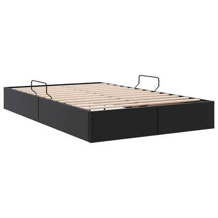 Ottoman Sengestel med opbevaring Sort 120 x 190 cm Faux læder