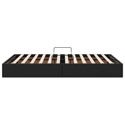 Ottoman Sengestel med opbevaring Sort 120 x 190 cm Faux læder