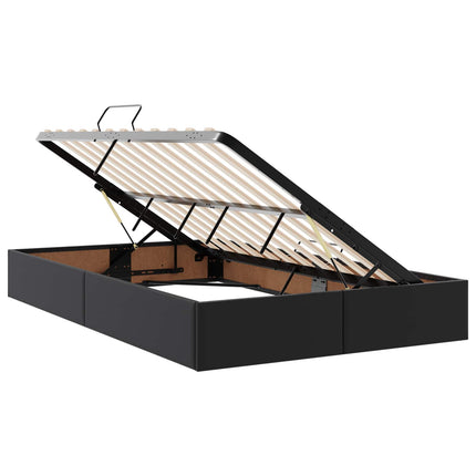 Ottoman Sengestel med opbevaring Sort 120 x 200 cm Faux læder