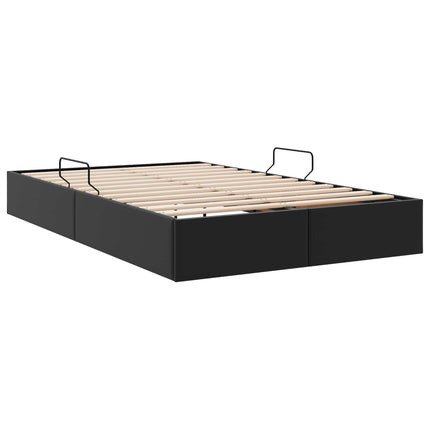 Ottoman Sengestel med opbevaring Sort 120 x 200 cm Faux læder
