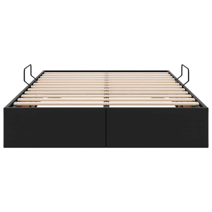 Ottoman Sengestel med opbevaring Sort 120 x 200 cm Faux læder