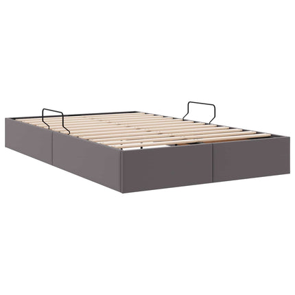 Ottoman Sengestel med opbevaring Grå 120 x 200 cm Faux læder