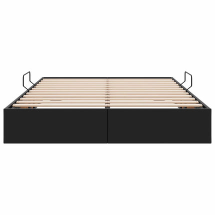 Ottoman Sengestel med opbevaring Sort 140 x 200 cm Faux læder