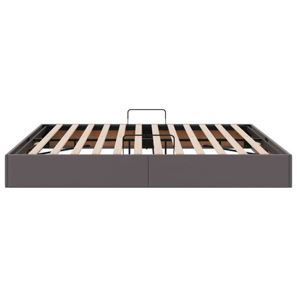 Ottoman Sengestel med opbevaring Grå 160 x 200 cm Faux læder