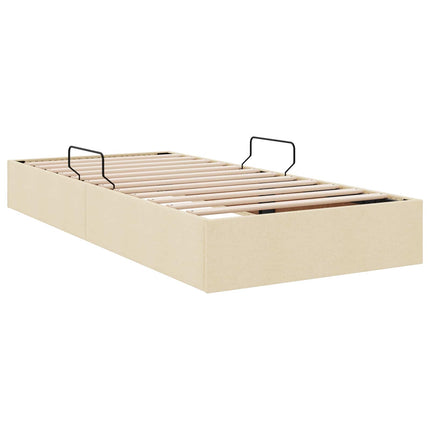 Ottoman Sengestel med opbevaring Creme 90 x 200 cm Stof