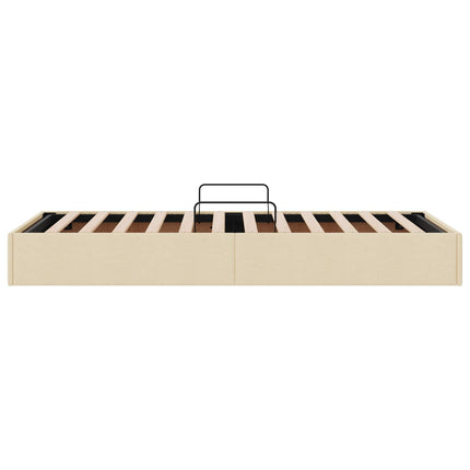 Ottoman Sengestel med opbevaring Creme 90 x 200 cm Stof