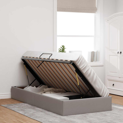 Ottoman Sengestel med opbevaring Gråbrun 100 x 200 cm Stof