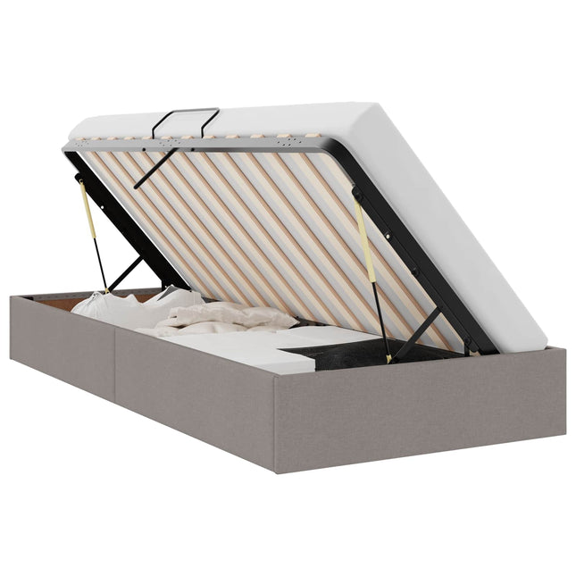 Ottoman Sengestel med opbevaring Gråbrun 100 x 200 cm Stof
