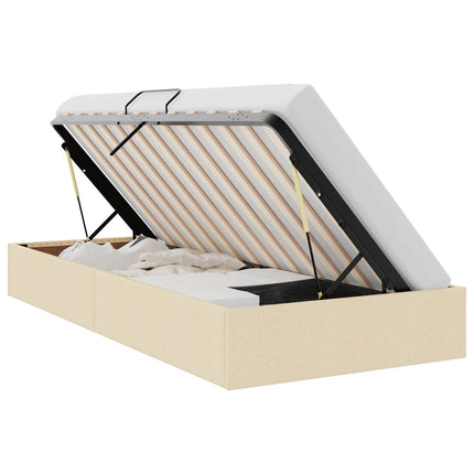 Ottoman Sengestel med opbevaring Creme 100 x 200 cm Stof