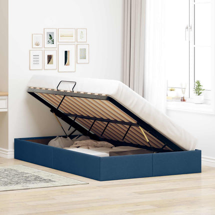 Ottoman Sengestel med opbevaring Blå 120 x 200 cm Stof