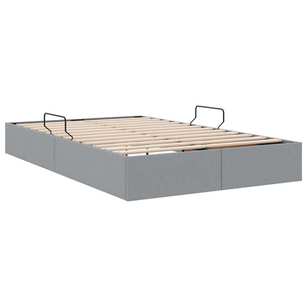 Ottoman Sengestel med opbevaring Lysegrå 120 x 200 cm Stof