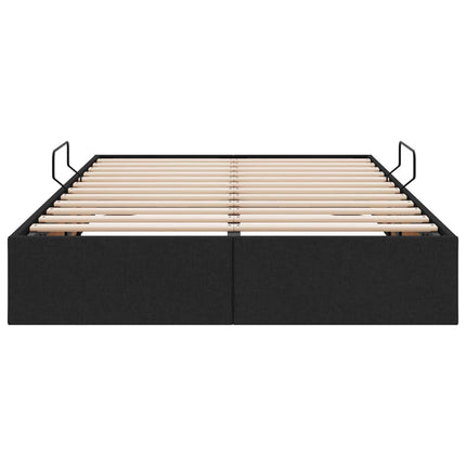 Ottoman Sengestel med opbevaring Sort 120 x 200 cm Stof