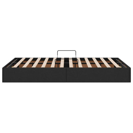 Ottoman Sengestel med opbevaring Sort 120 x 200 cm Stof
