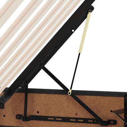 Ottoman Sengestel med opbevaring Sort 140 x 190 cm Stof