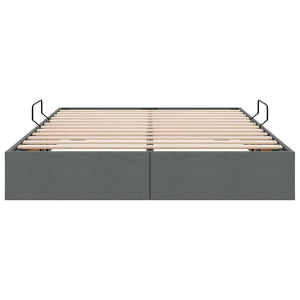 Ottoman Sengestel med opbevaring Mørkegrå 140 x 200 cm Stof