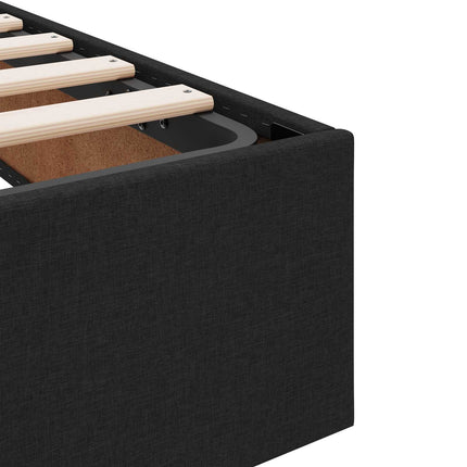 Ottoman Sengestel med opbevaring Sort 160 x 200 cm Stof