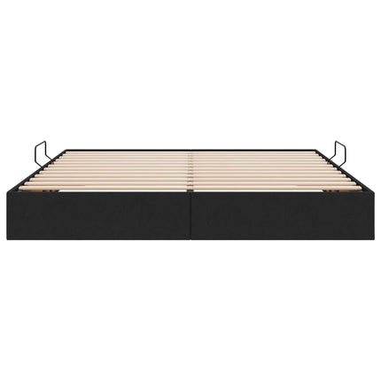 Ottoman Sengestel med opbevaring Sort 160 x 200 cm Stof