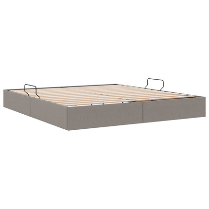 Ottoman Sengestel med opbevaring Gråbrun 160 x 200 cm Stof