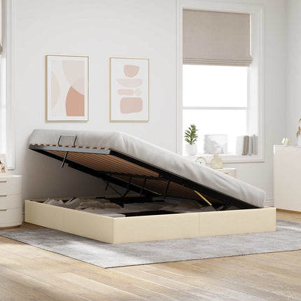 Ottoman Sengestel med opbevaring Creme 160 x 200 cm Stof
