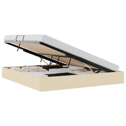 Ottoman Sengestel med opbevaring Creme 160 x 200 cm Stof