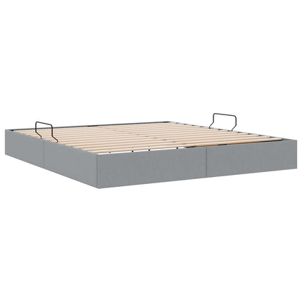 Ottoman Sengestel med opbevaring Lysegrå 180 x 200 cm Stof