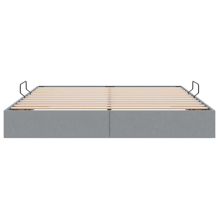 Ottoman Sengestel med opbevaring Lysegrå 180 x 200 cm Stof