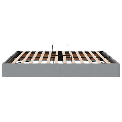 Ottoman Sengestel med opbevaring Lysegrå 180 x 200 cm Stof