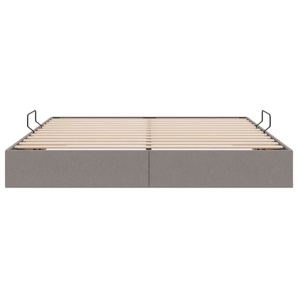 Ottoman Sengestel med opbevaring Gråbrun 180 x 200 cm Stof