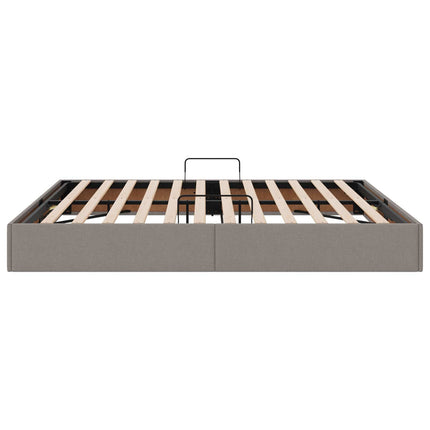 Ottoman Sengestel med opbevaring Gråbrun 180 x 200 cm Stof