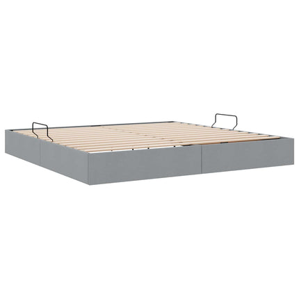 Ottoman Sengestel med opbevaring Lysegrå 200 x 200 cm Stof
