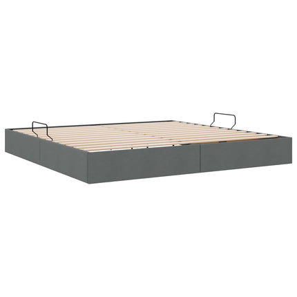 Ottoman Sengestel med opbevaring Mørkegrå 200 x 200 cm Stof