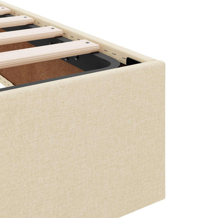 Ottoman Sengestel med opbevaring Creme 200 x 200 cm Stof