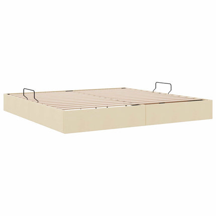 Ottoman Sengestel med opbevaring Creme 200 x 200 cm Stof