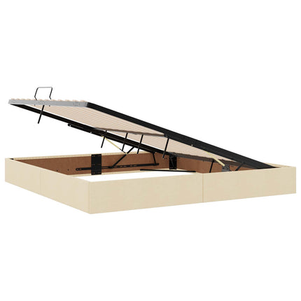 Ottoman Sengestel med opbevaring Creme 200 x 200 cm Stof