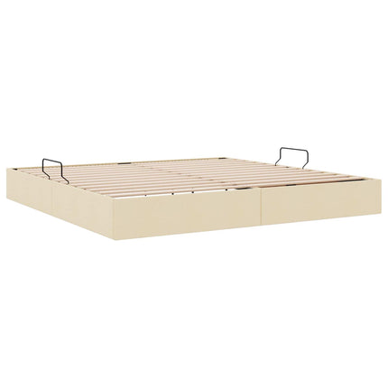 Ottoman Sengestel med opbevaring Creme 200 x 200 cm Stof
