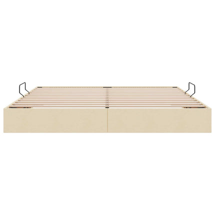 Ottoman Sengestel med opbevaring Creme 200 x 200 cm Stof