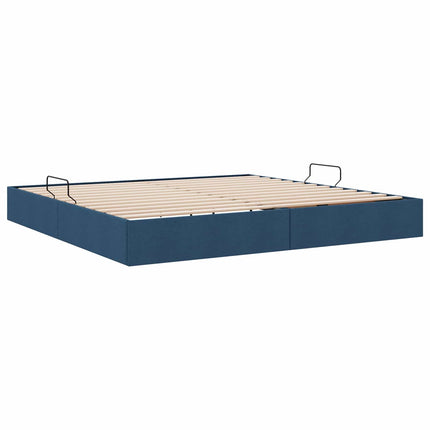 Ottoman Sengestel med opbevaring Blå 200 x 200 cm Stof