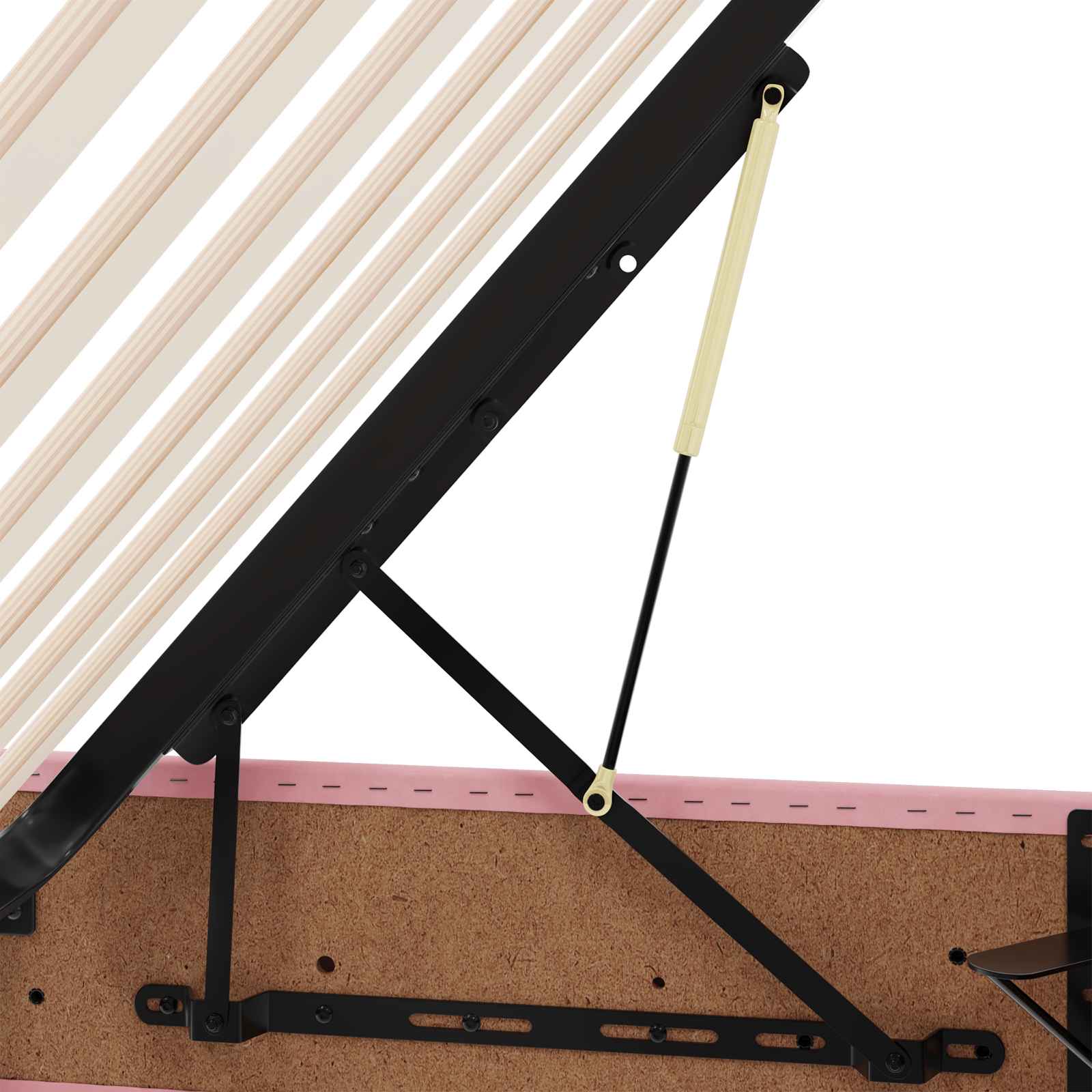 Ottoman Sengestel med opbevaring Lyserød 90 x 200 cm Fløjl