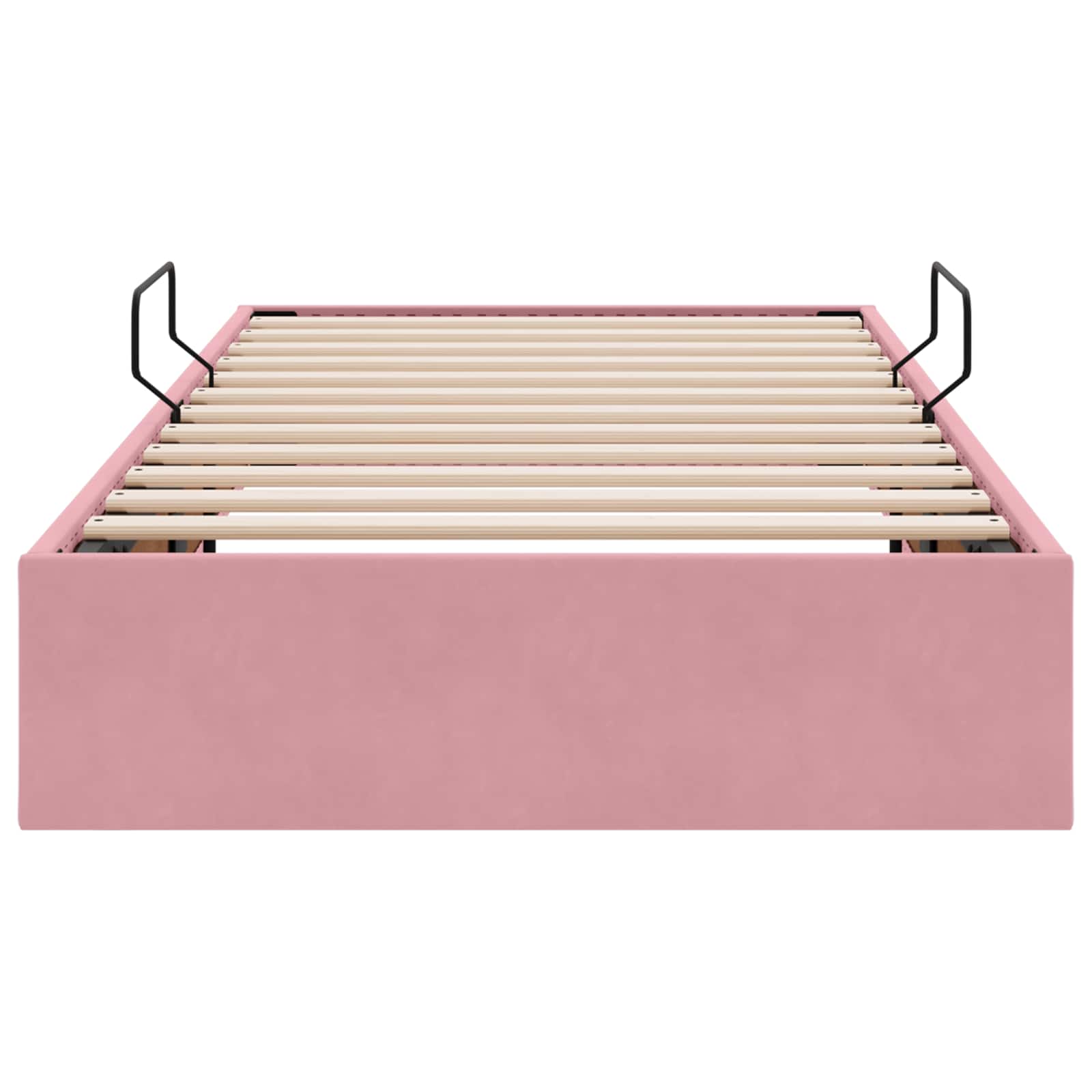 Ottoman Sengestel med opbevaring Lyserød 90 x 200 cm Fløjl