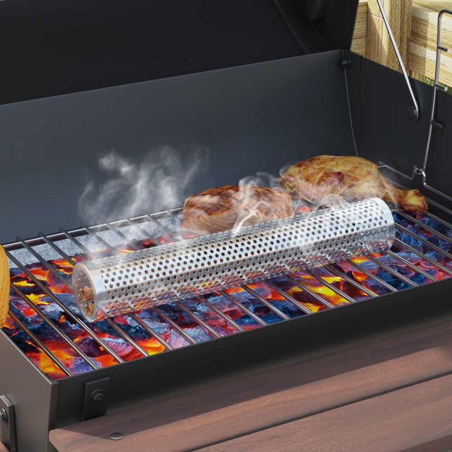 Tøndegrill med hjul og hylder 3 stk. 115 x 85 x 95 cm Metal