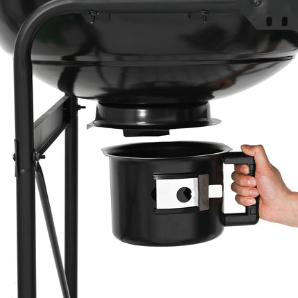 Trækolgrill med røgrør 91 x 71 x 107 cm Stål Sort