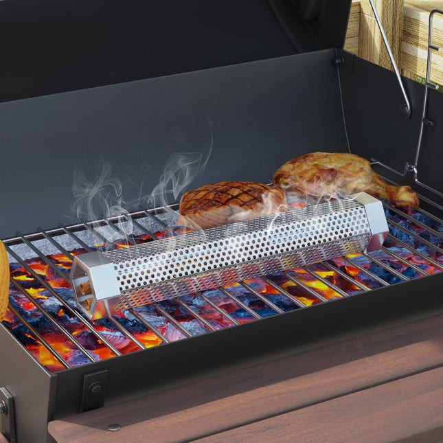 Tøndegrill med hjul og hylder 3 stk. 115 x 85 x 95 cm Metal