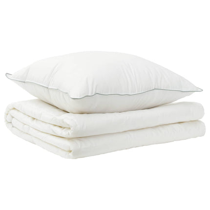 Dyne- og puddesæt 2 pcs 137x200 cm Sommer 140 GSM Uld Hvid