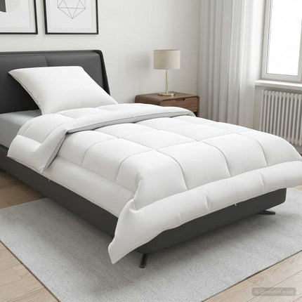 Dyne- og puddesæt 2 stk. 140x200 cm Sommer 140 GSM Uld Hvid