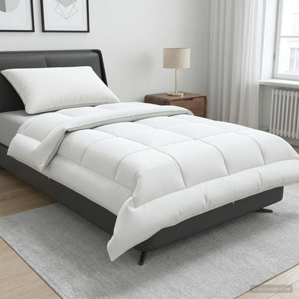 Dyne- og puddesæt 2 pcs 152x203 cm Sommer 140 GSM Uld Hvid