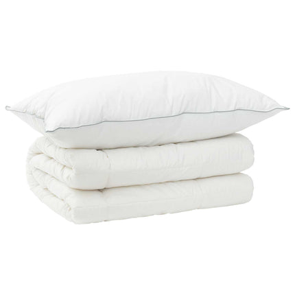 Dyne- og puddesæt 2 stk. 137x200 cm 4 årstider 300 GSM Uld Hvid