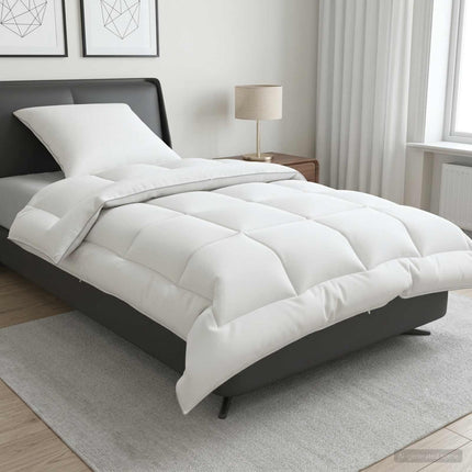 Dyne- og puddesæt 2 stk. 137x200 cm 4 årstider 300 GSM Uld Hvid